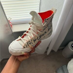 Not A Chuck- Beige, Black and Orange Chuck Taylors